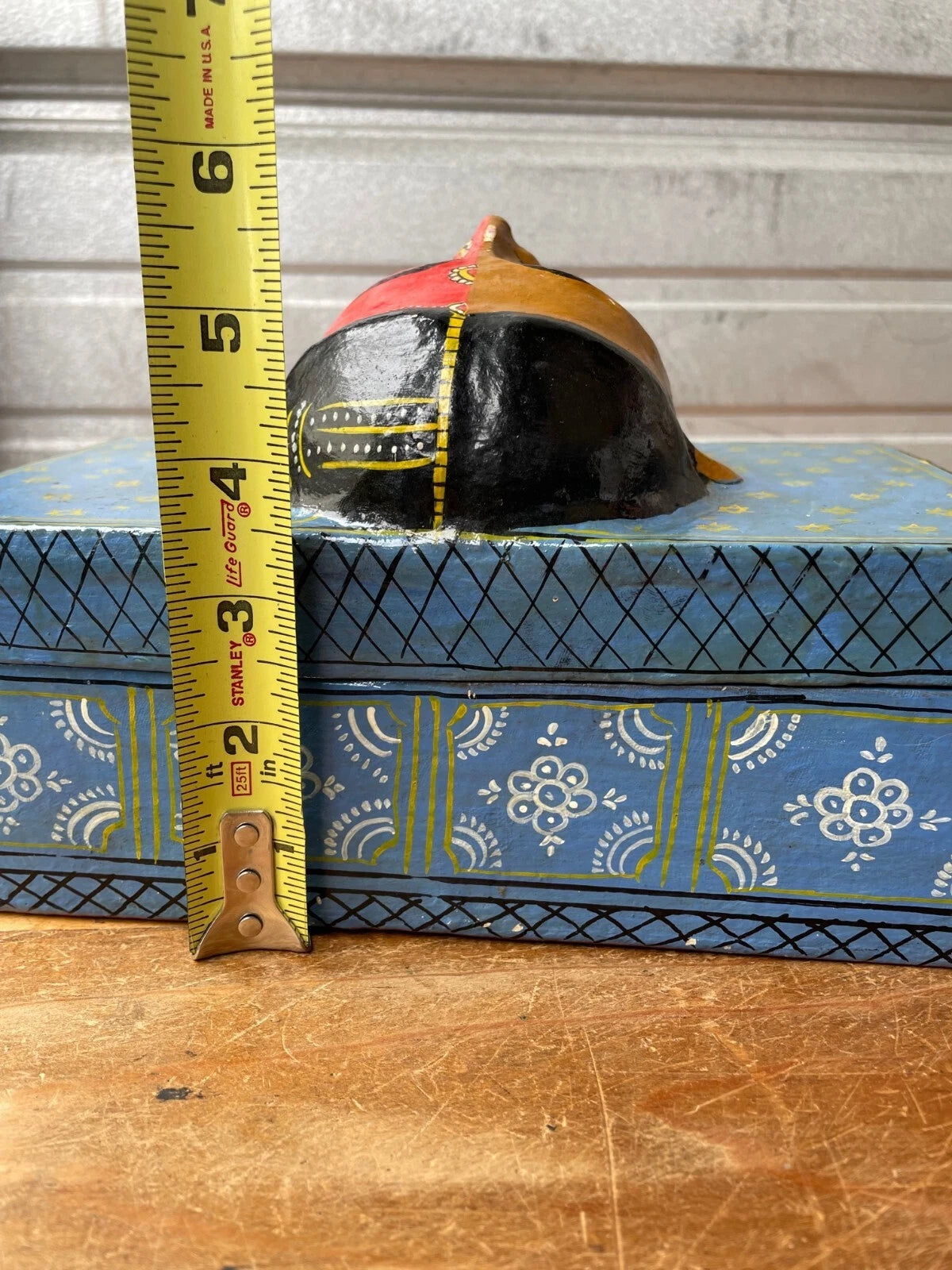 Vintage India Paper Mache Art Mask Hand Painted Handmade Tissue Box | eBay