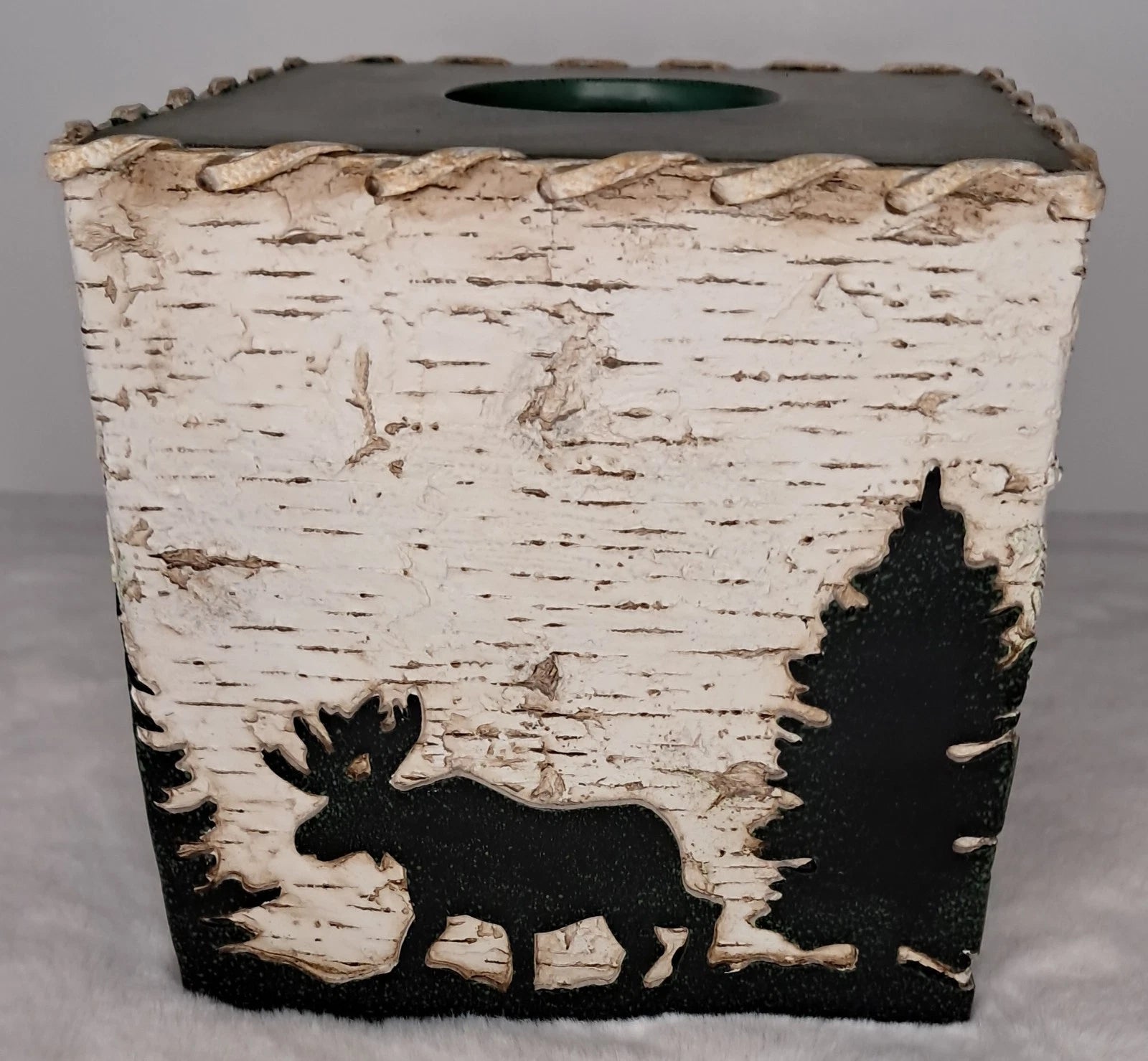 Bear And Moose Birch Cabin Tissue Box Cover Heavy Rustic Nature Country Woods | eBay