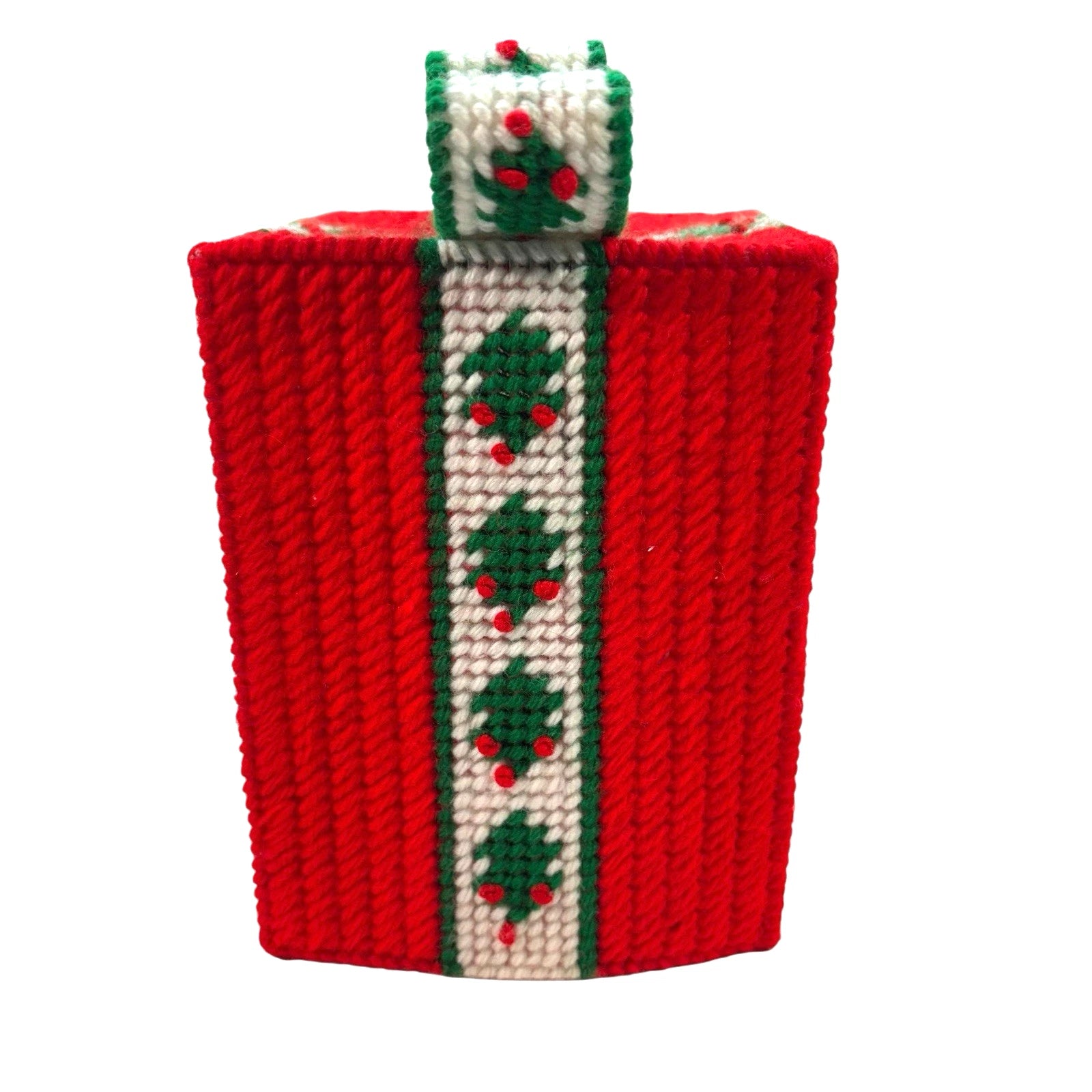 Vintage Plastic Canvas Needlepoint Christmas Square Tissue Cover Box Lot of 2 | eBay