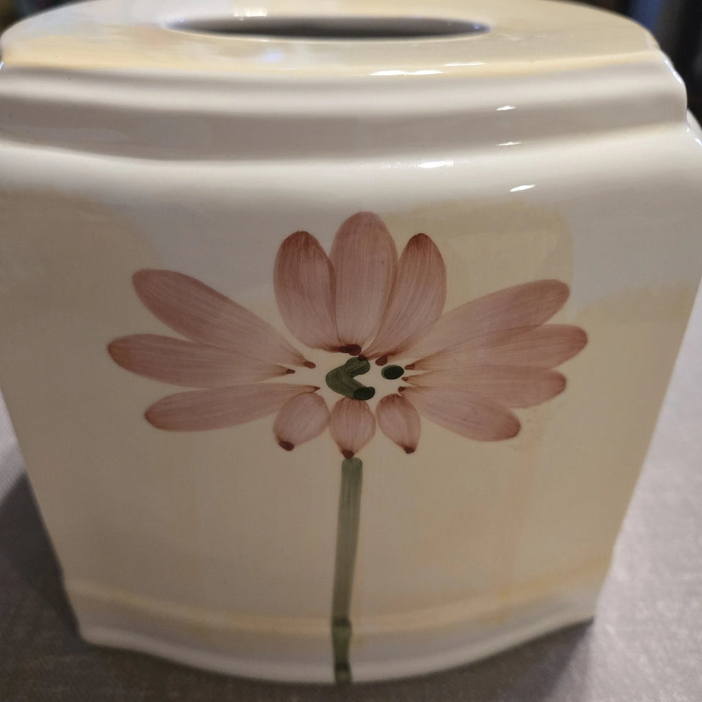 Vtg Croscill HandPainted Ceramic Tissue Box Cover Gazebo Floral Botanical New | eBay