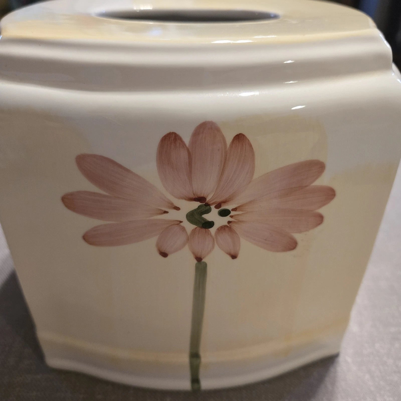 Vtg Croscill HandPainted Ceramic Tissue Box Cover Gazebo Floral Botanical New | eBay