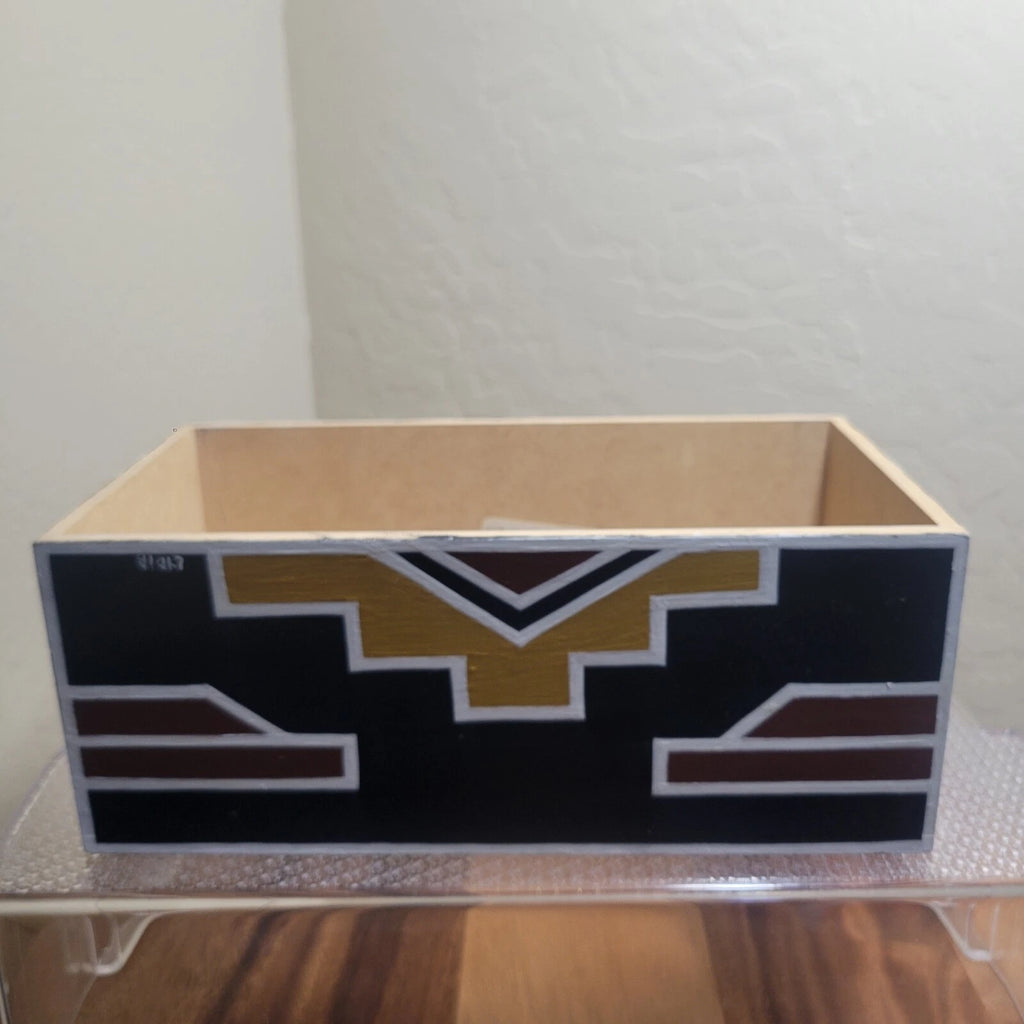 Wooden Tissue Box Cover Hand Painted Geometric Mission Style Southwest | eBay
