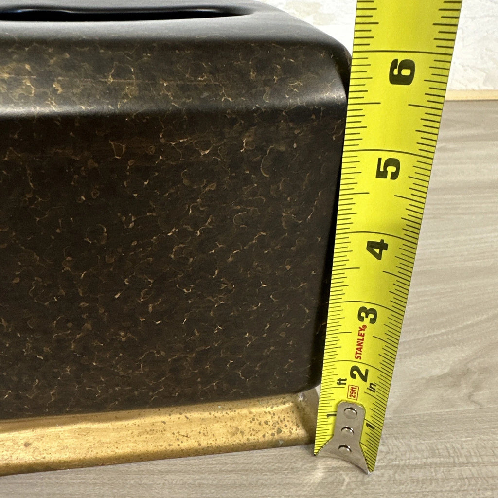 Vintage Bronze Gold Accent Ceramic Tissue Box Holder Cover | eBay