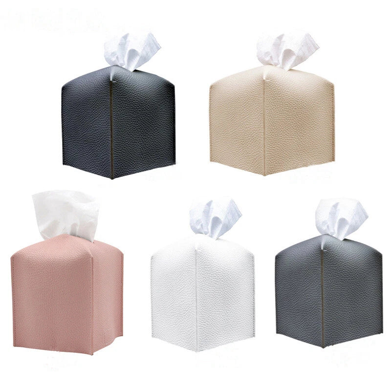 Tissue Holder Tissue Case Paper Box Paper Holder Leather Tissue Box Home Square | eBay