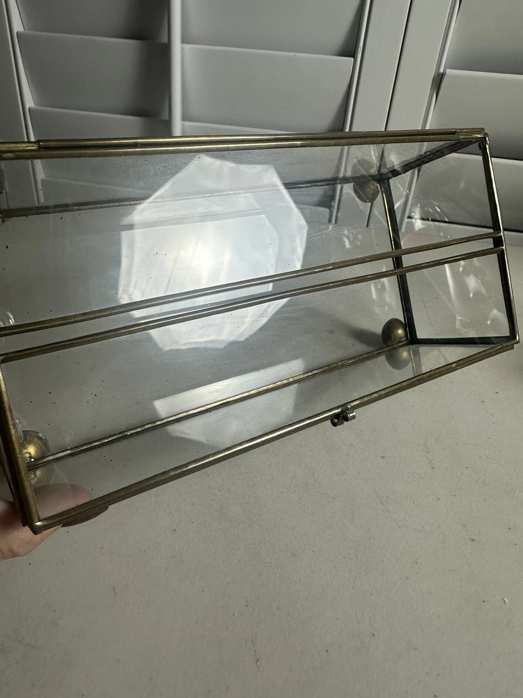 Vintage Old Brass & Glass Tissue Box, Rare | eBay