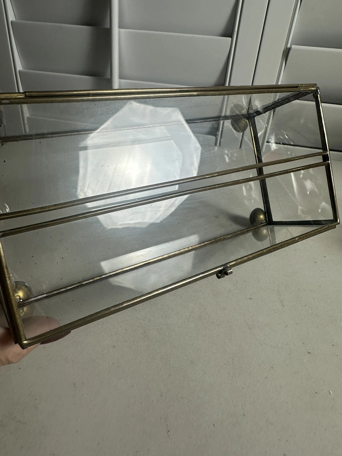 Vintage Old Brass & Glass Tissue Box, Rare | eBay