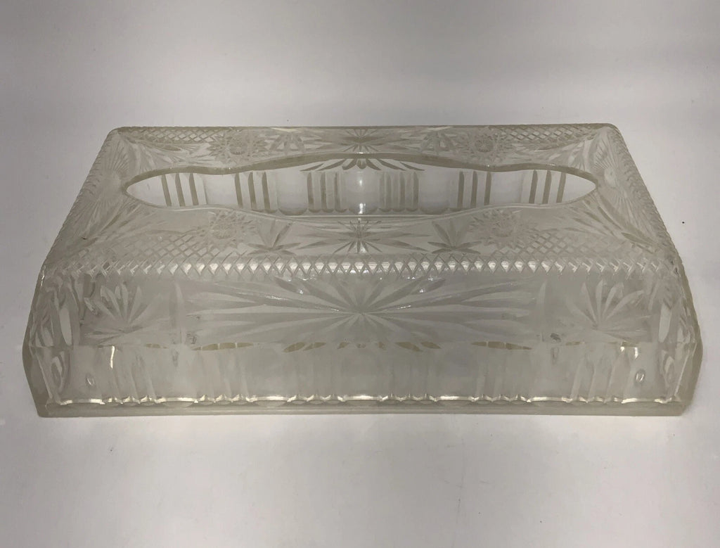 Vintage 1960s MCM Tissue Box Cover Holder Starburst Acrylic Clear Plastic | eBay