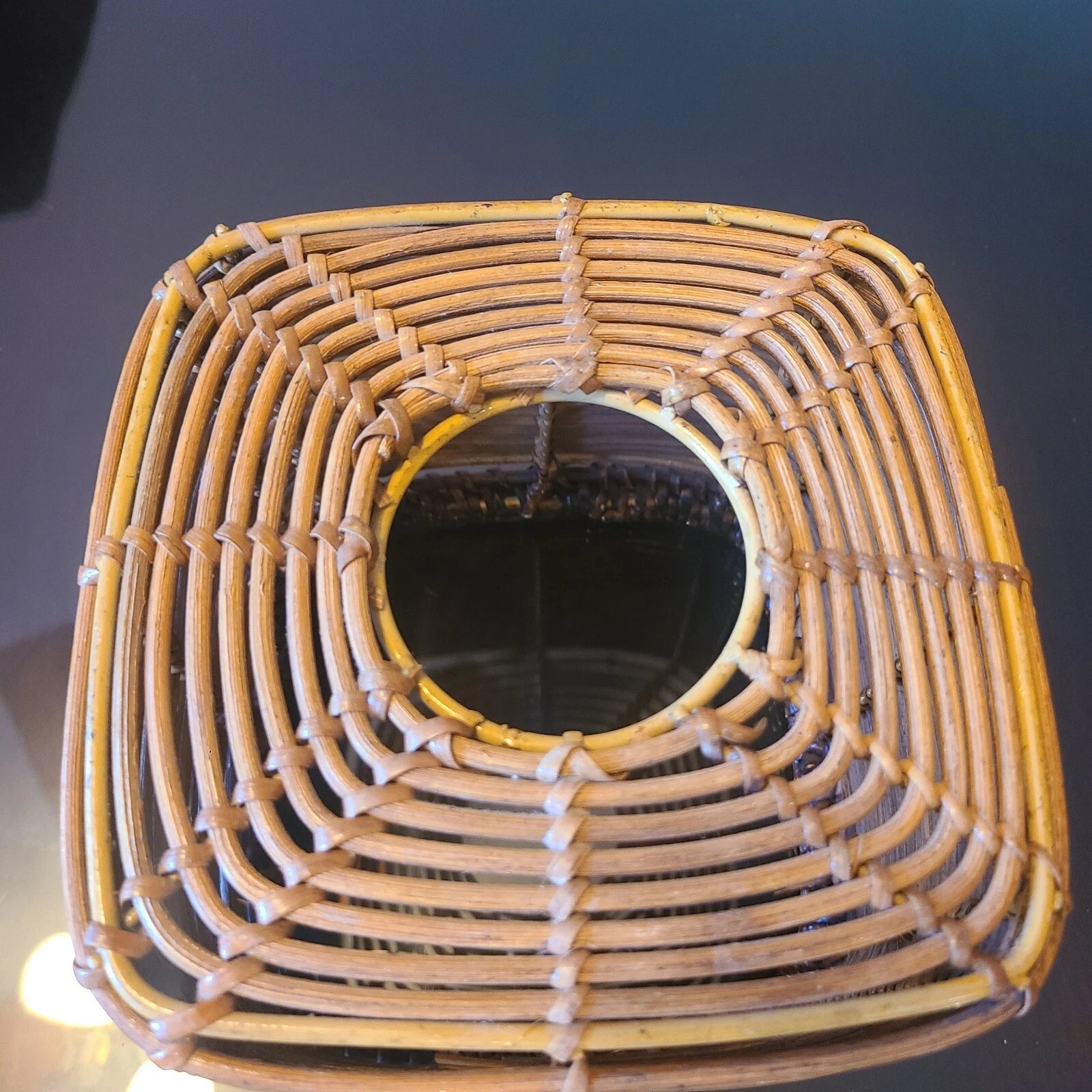 Tissue box holder in wicker rattan. 2 tone. Boho. | eBay