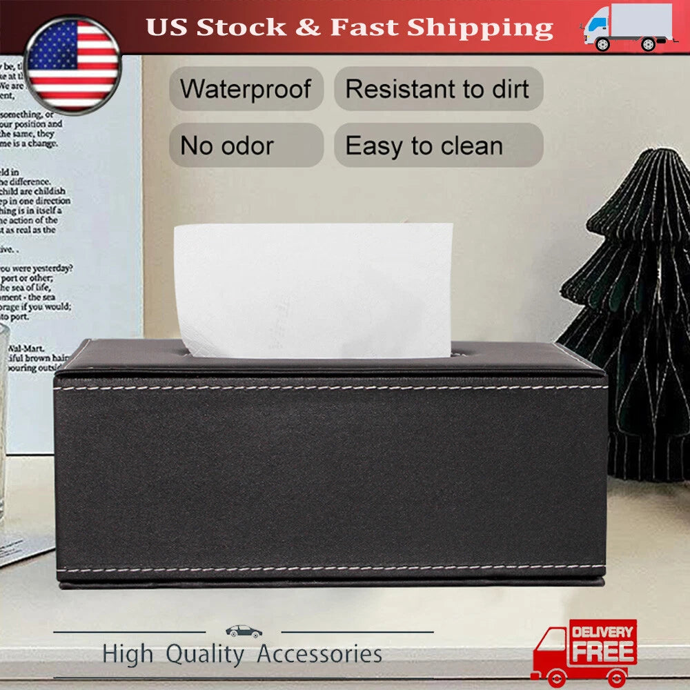 NEW Black PU Leather Tissue Box Cover Case Holder for 3.1" Tall Tissue Boxes US | eBay