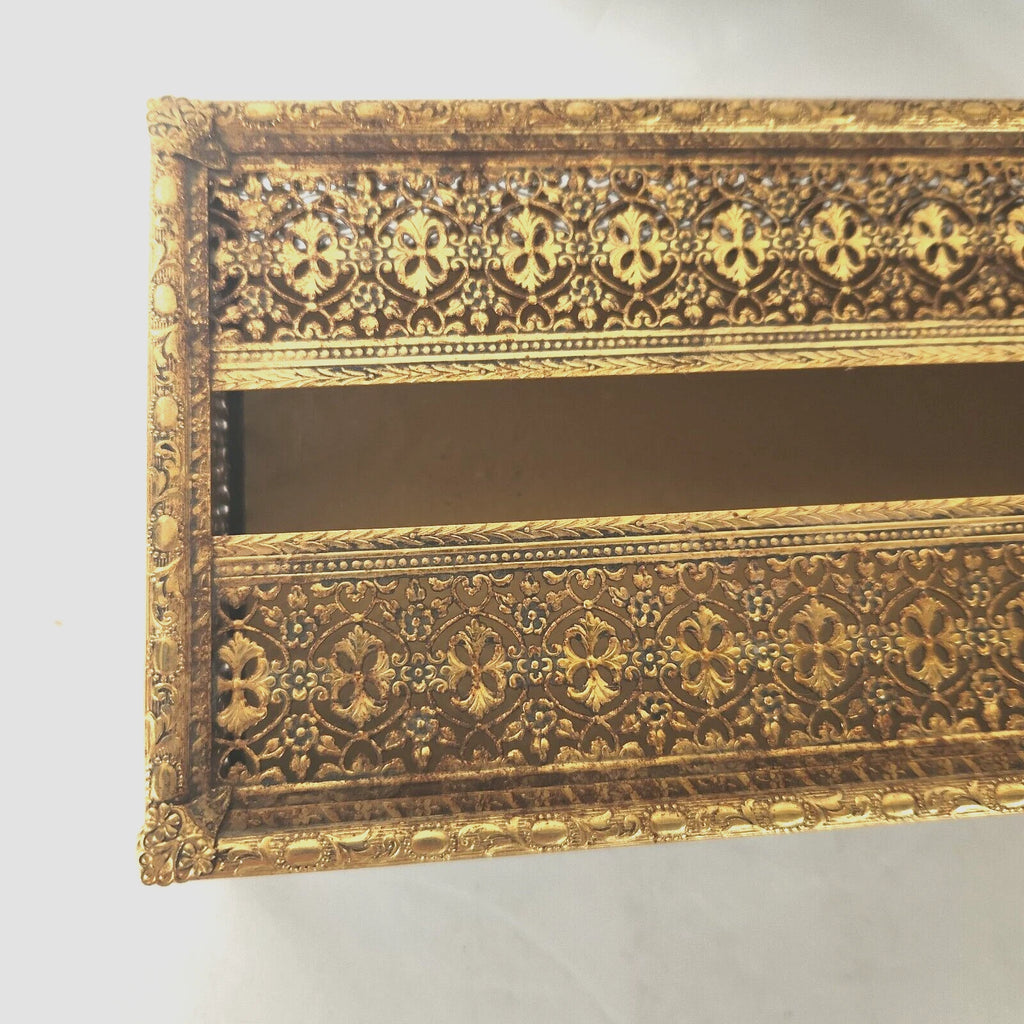 1940's Hollywood Regency Tissue Box Holder Cherub Feet Brass Filigree Gold Tone | eBay