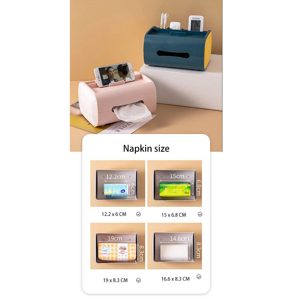 1Pcs Paper Napkin Dispenser Storage Tissue Box With The Top As Phone Holder Gift | eBay