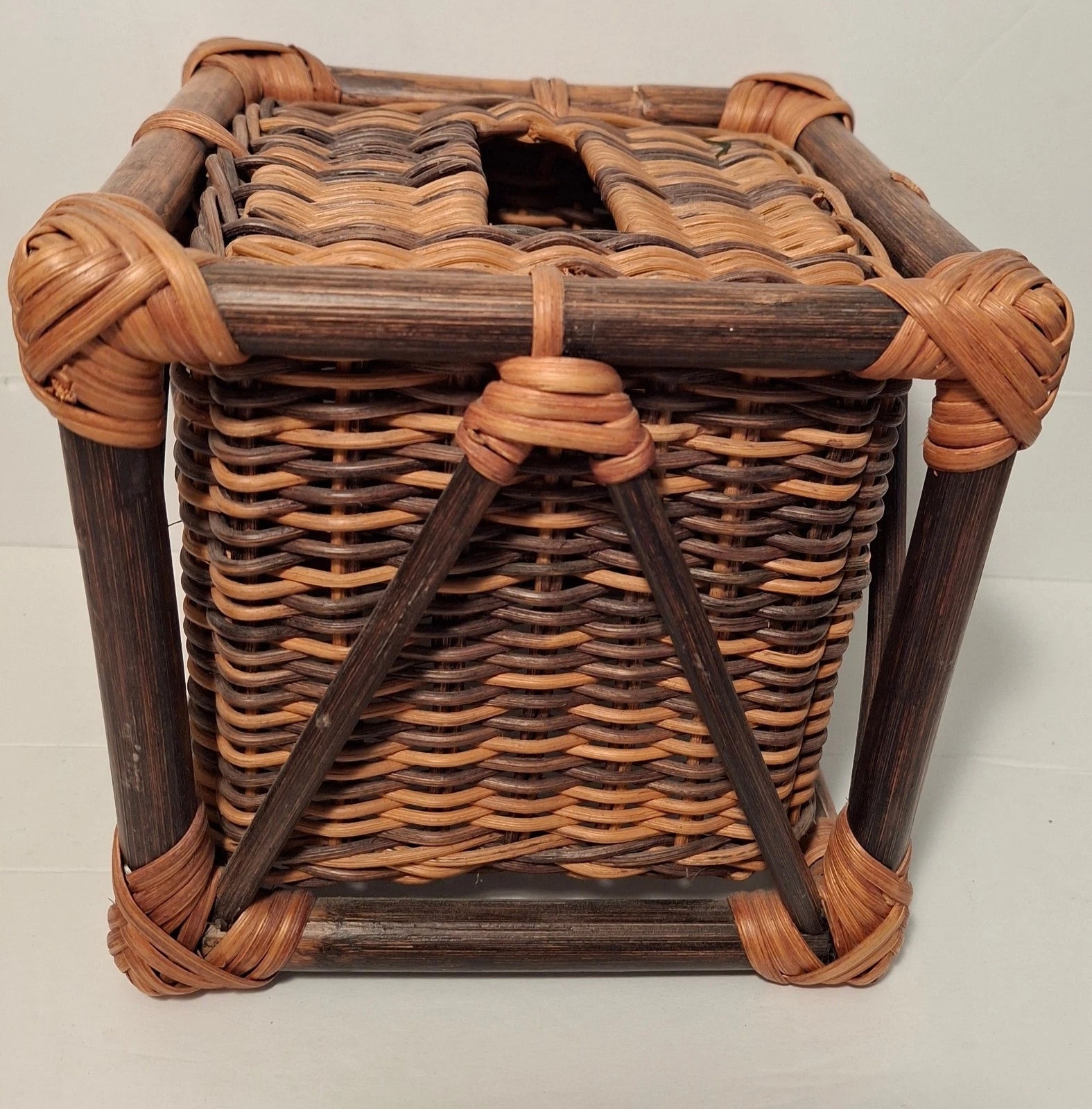 Rattan Wicker Square Tissue Box Cover Decorative Woven 6x7" Facial New | eBay