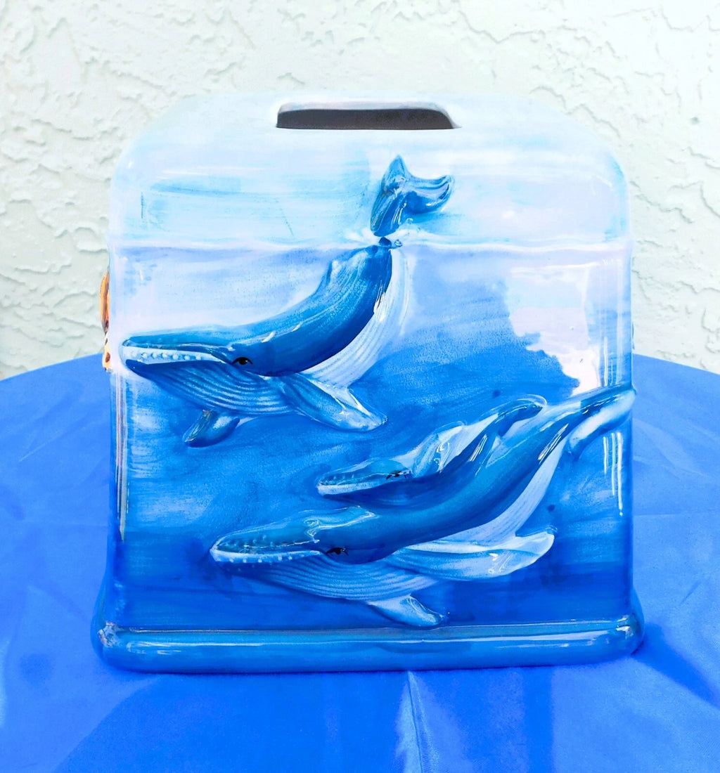 Wyland Studios 7"X 7" Clay Tissue Box Sea Turtles Dolphins Whales | eBay