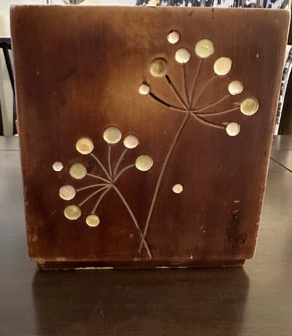 Tissue Box Wooden Dandelion Pattern | eBay
