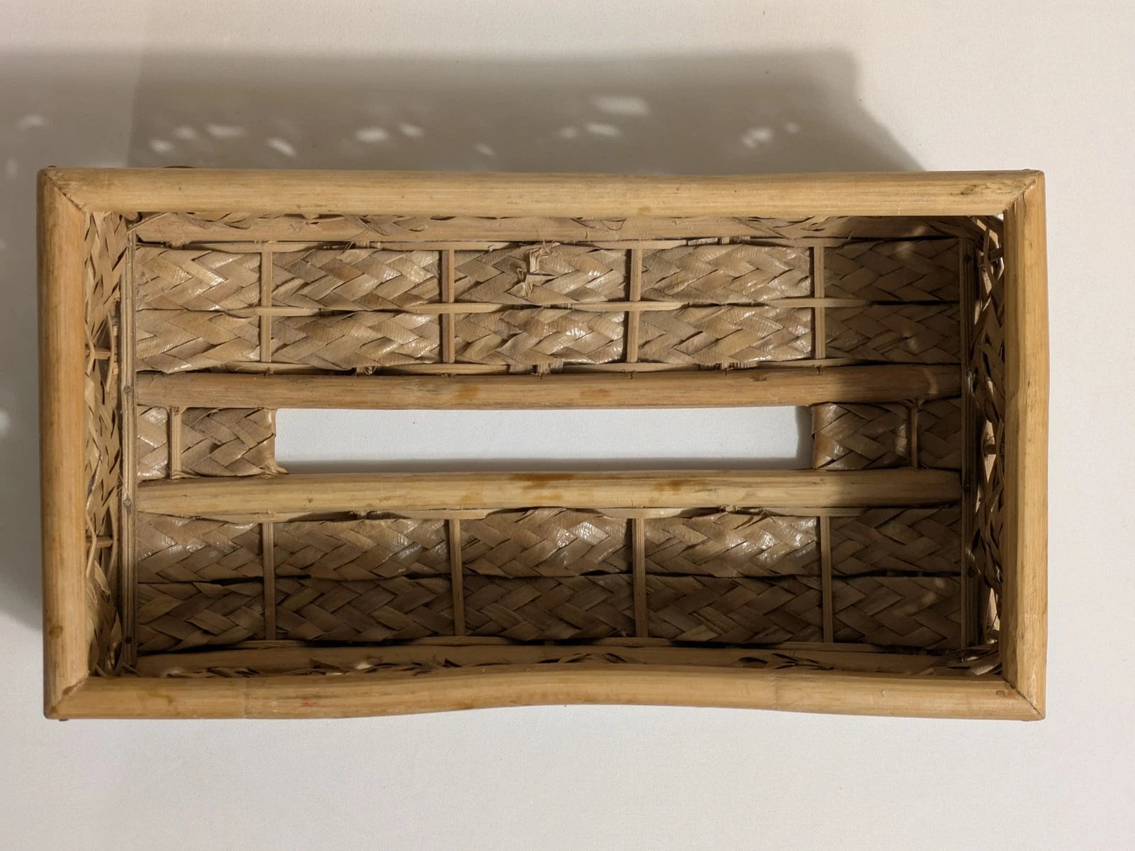 Wicker Rattan Bamboo Natural Tissue Box Cover Coastal Boho Rectangular Vintage | eBay