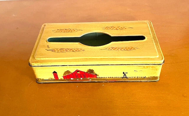 Vintage Metal Tissue Box Cover Hinged Tole Painted Wall Mount / Tabletop Signed | eBay
