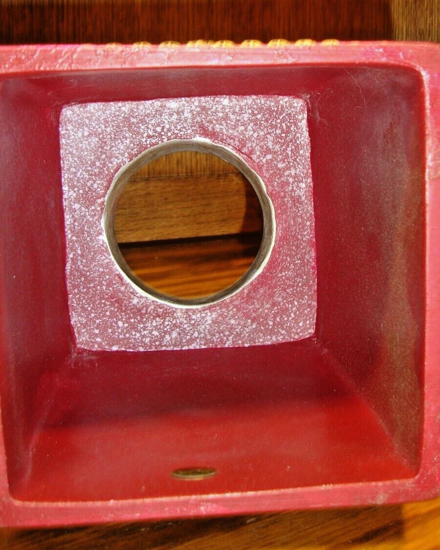 Tissue Box Cover Holder Ceramic Square Burgundy+ Resin Gold & Silver Accents S12 | eBay