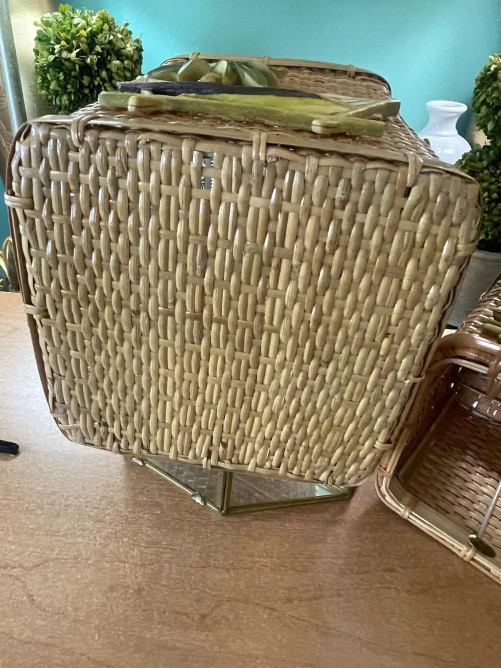 Wicker/Rattan Tropical Decor, Tissue Box /Box, Palm Tree & Hammock, Boho | eBay