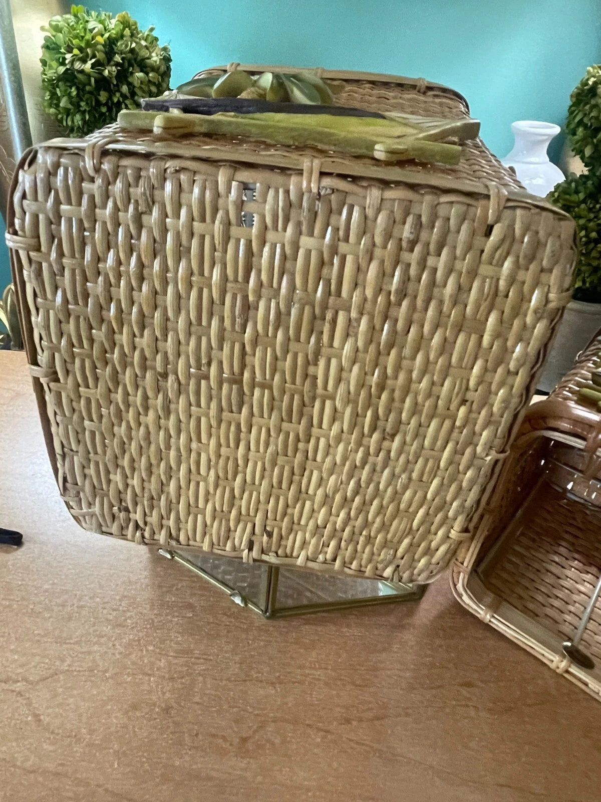 Wicker/Rattan Tropical Decor, Tissue Box /Box, Palm Tree & Hammock, Boho | eBay