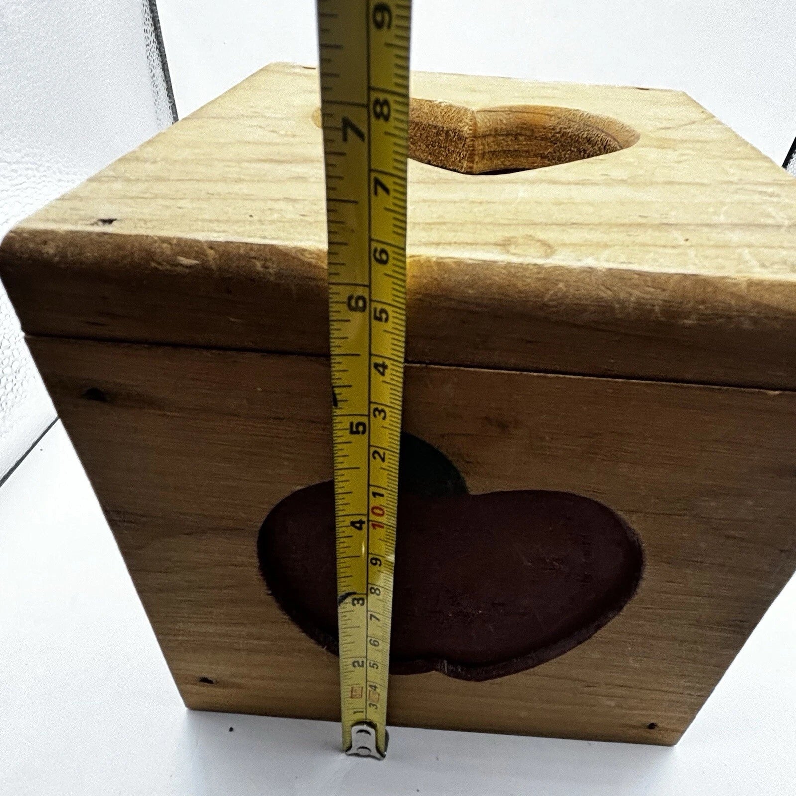 Solid Wood Carved Heart Apple Hand Painted Tissue Box Cottage Granny Core VTG | eBay