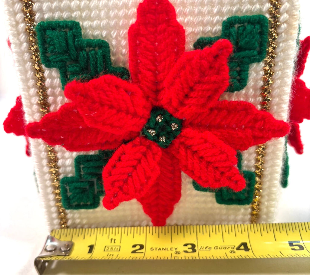 Vintage Plastic Canvas Needlepoint Christmas Square Tissue Cover Box Lot of 2 | eBay