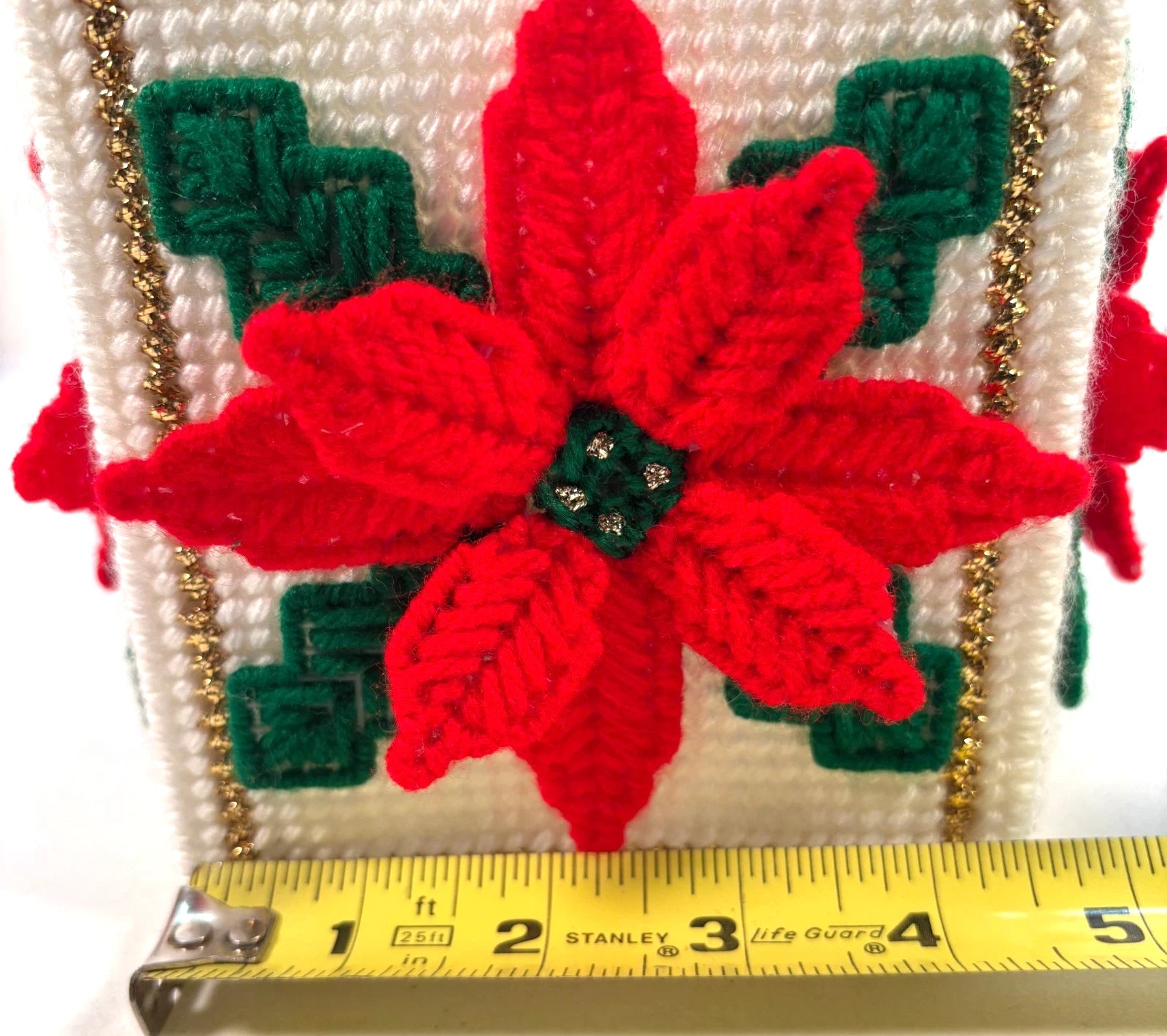 Vintage Plastic Canvas Needlepoint Christmas Square Tissue Cover Box Lot of 2 | eBay