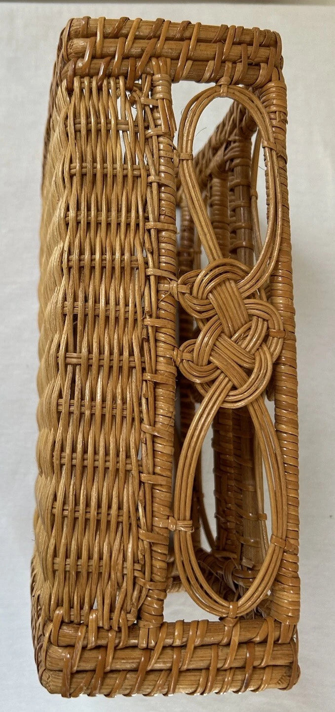 Vintage Rattan Wicker Tissue Box Cover Holder 1970s Boho Bathroom READ | eBay