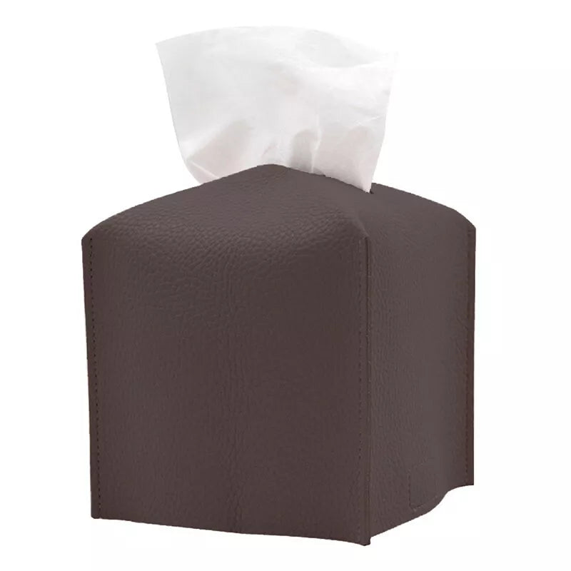 Tissue Holder Tissue Case Paper Box Paper Holder Leather Tissue Box Home Square | eBay