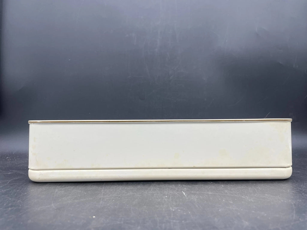 Vintage Ransburg 1950s Retro Hand Painted White and Gold Metal Tissue Box | eBay