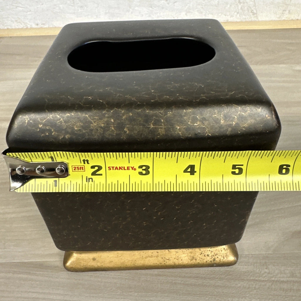 Vintage Bronze Gold Accent Ceramic Tissue Box Holder Cover | eBay