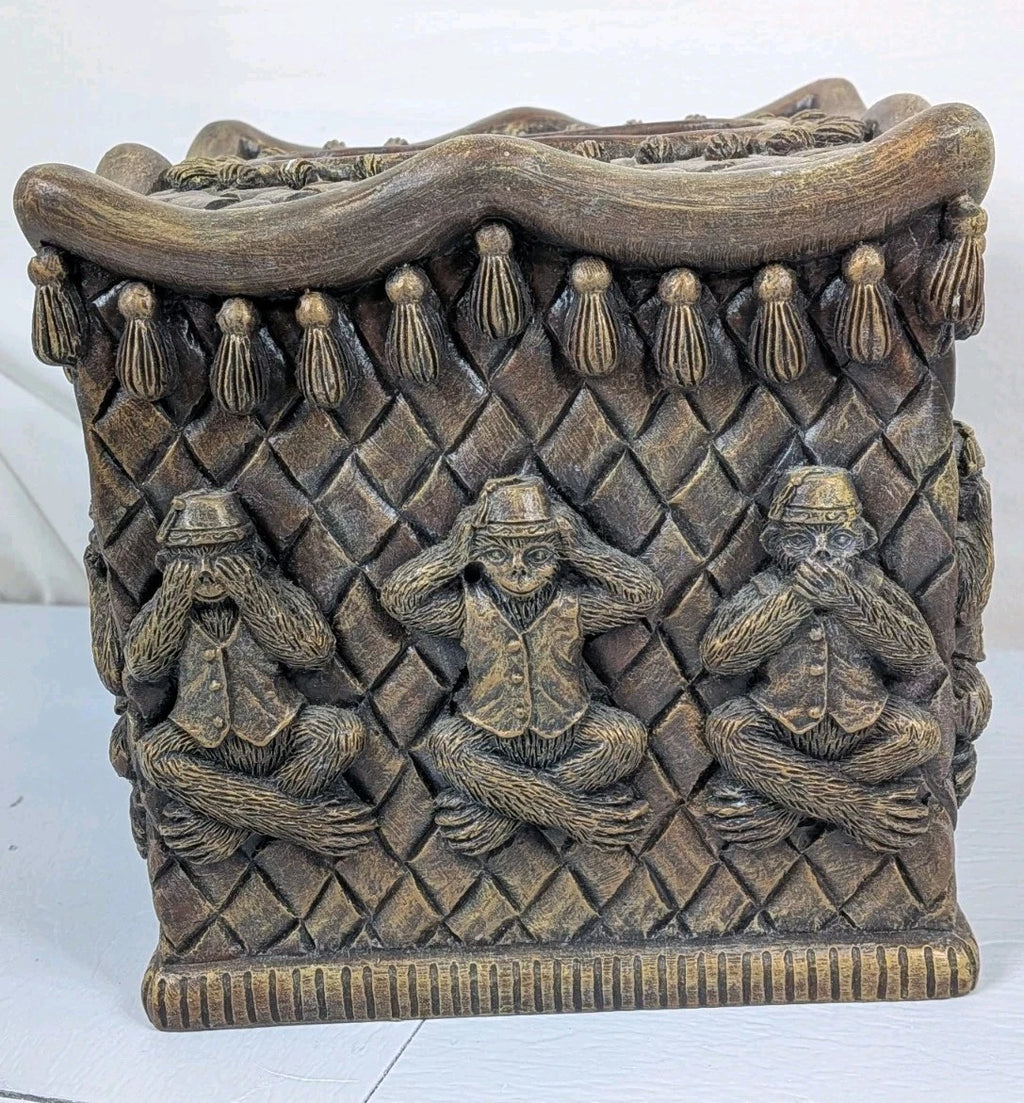 Tissue Box Cover Square Vintage Monkeys Hear No Evil See No Evil | eBay