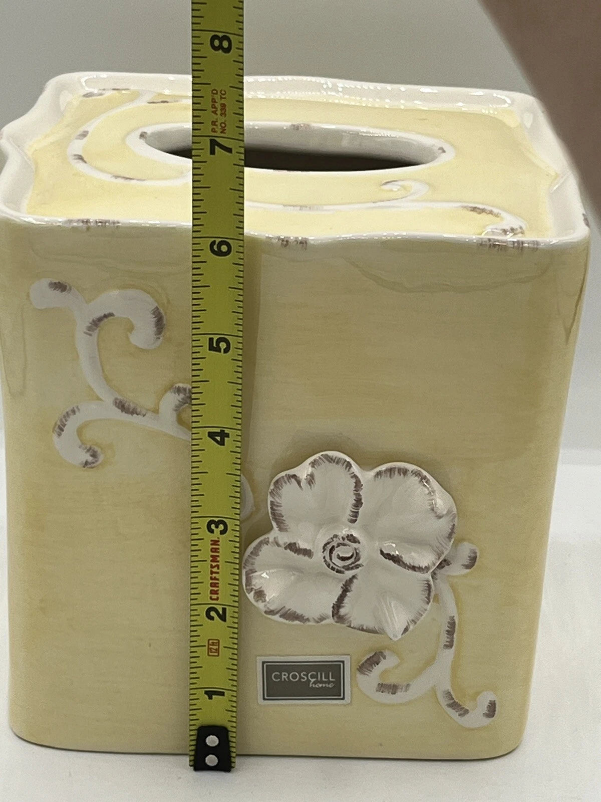 Croscill Rustic Floral Yellow Tissue Box Cover - 6in With TAGS | eBay