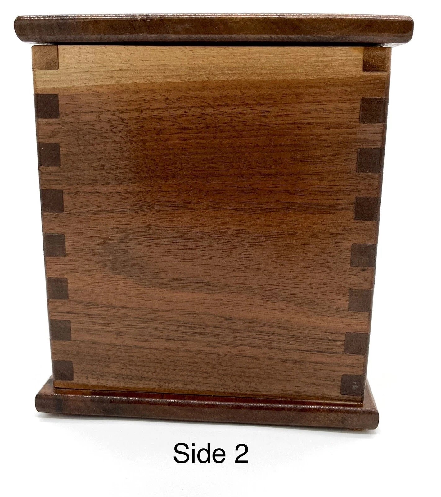 Vintage Solid Wood Square Dovetail Tissue Box Cover - BEAUTIFUL! | eBay