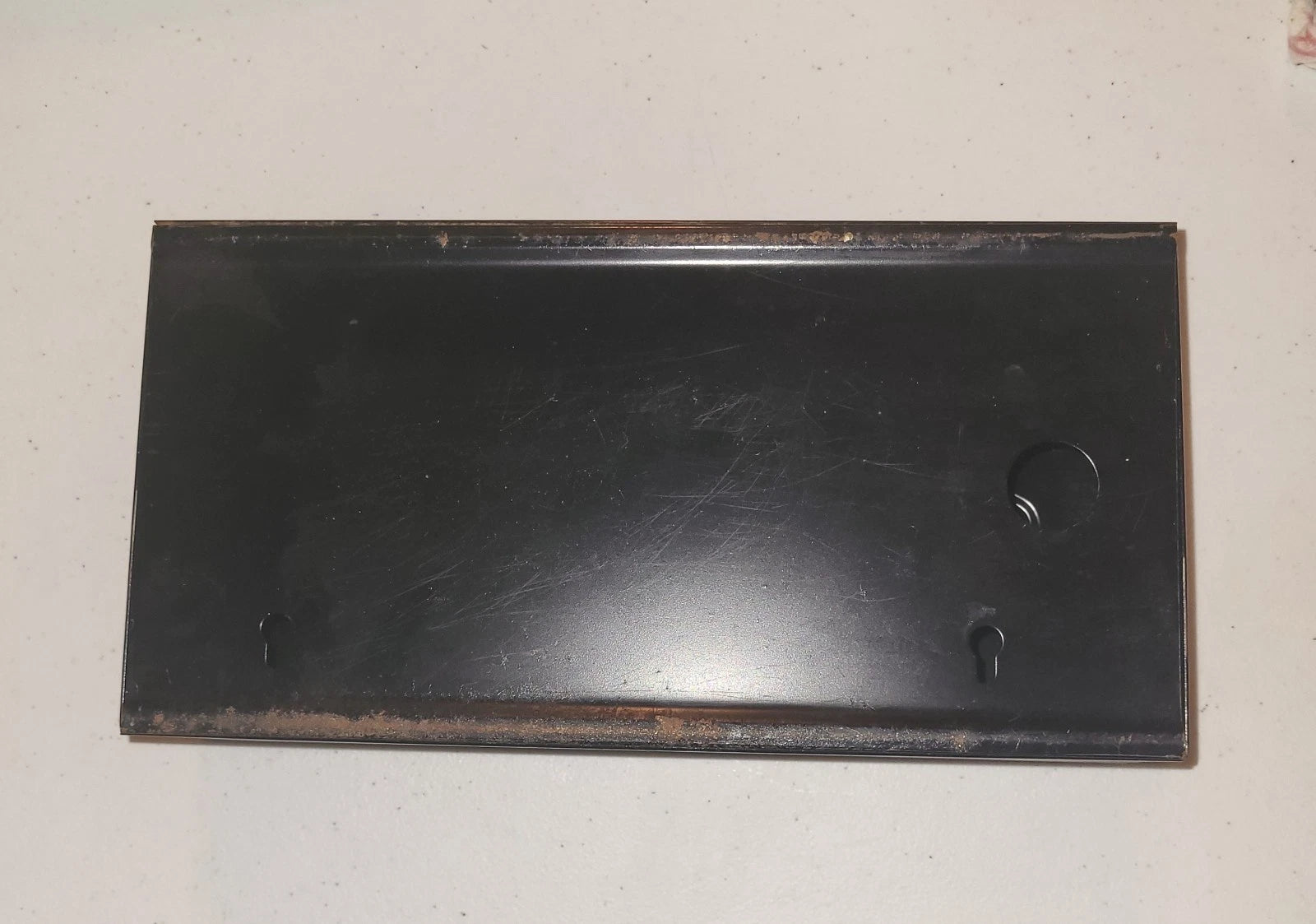 Vintage Metal Tissue Box Holder Black With Toile Flowers Hand Painted | eBay