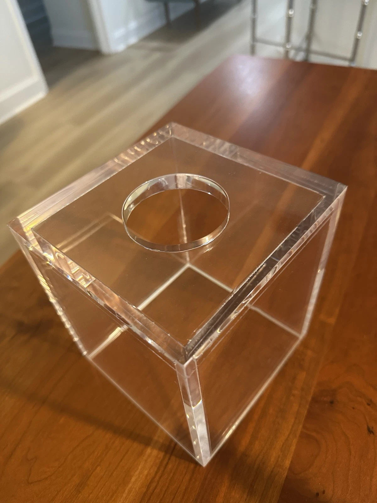 VTG Luxury Heavy Lucite Tissue Box Cover – Thick Clear Acrylic Cube Modern | eBay