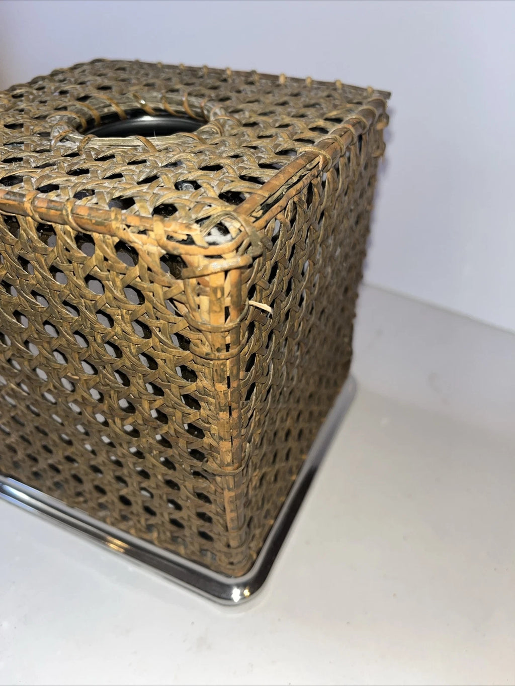 Tissue Holder Box Wicker Bamboo Rattan Cover Woven Square Natural Boho | eBay