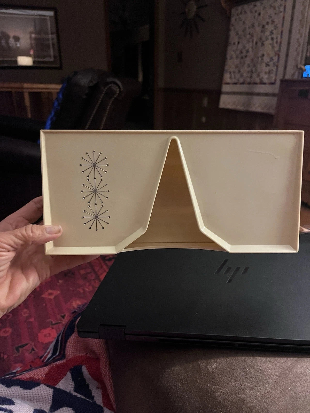 Vintage MCM Lustro Ware Atomic Cream Tissue Holder H‑33 Retro Starburst | eBay