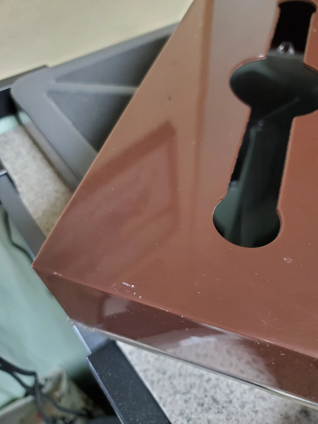 VINTAGE MCM TISSUE BOX HOLDER BROWN ACRYLIC LUCITE | eBay