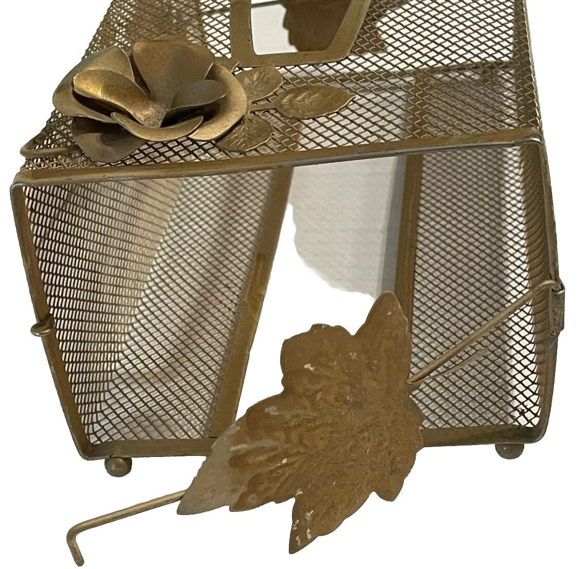 Vintage Metal Mesh Floral Brass Tissue Box Cover Hollywood Regency Standard Size | eBay