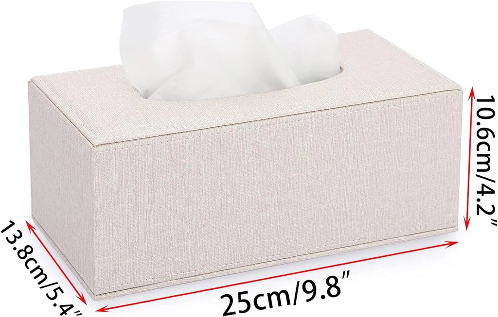 Beige Rectangle Linen Tissue Box Cover with Magnetic Bottom for Home or Office | eBay