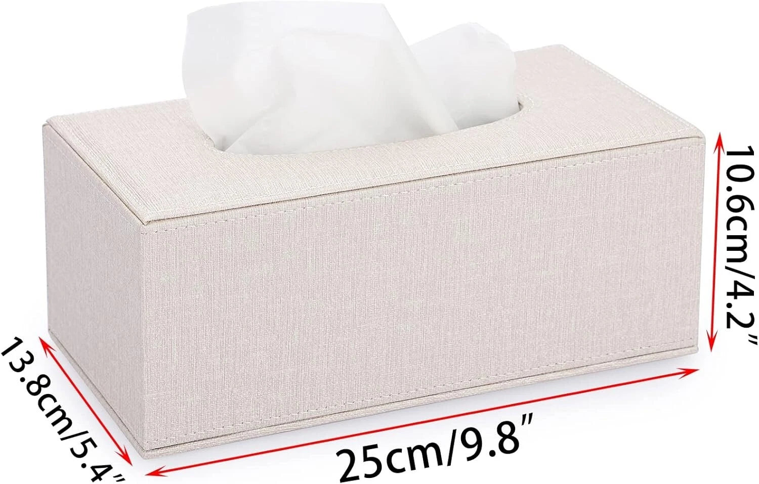 Beige Rectangle Linen Tissue Box Cover with Magnetic Bottom for Home or Office | eBay