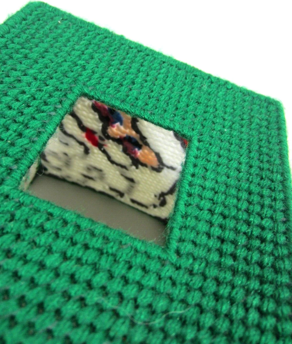 Vintage Handmade Needlepoint Christmas Tissue Box Cover Santa Claus Square MINTY | eBay