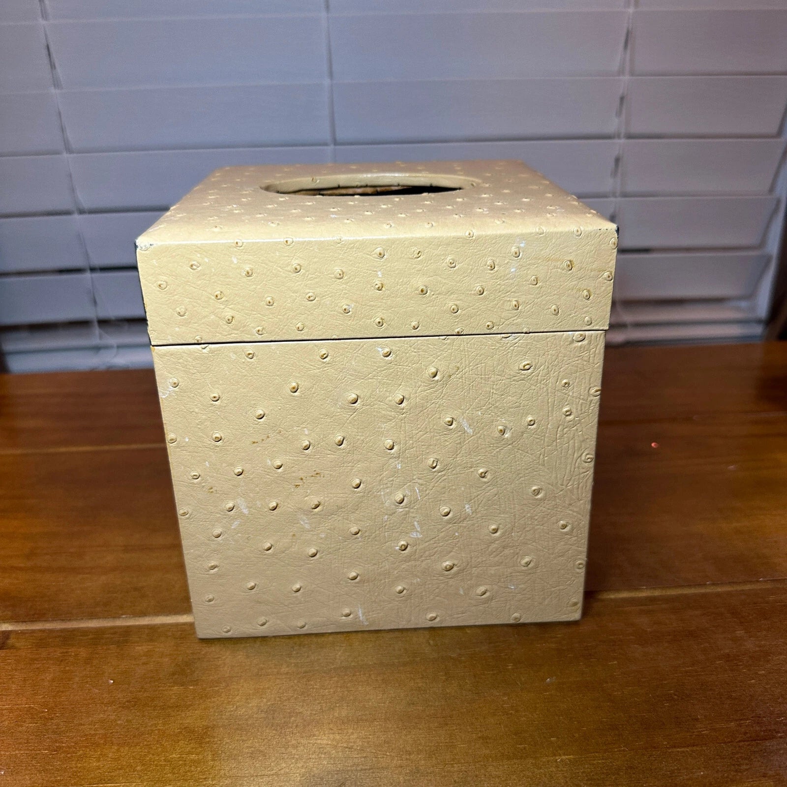 Vintage Labrazel Tissue Box Cover Textured Tan Leather | eBay