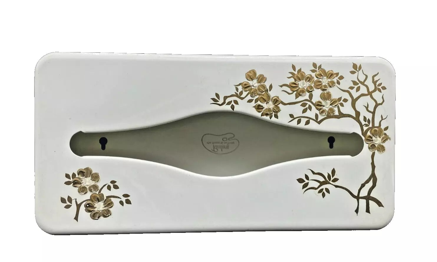 Vintage Ransburg 1950s Retro Hand Painted White and Gold Metal Tissue Box | eBay