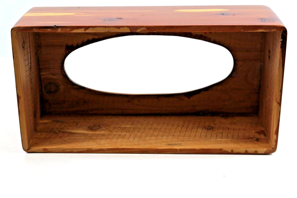 Vintage Cedar Wood Tissue Box Cover 10-1/2" X 5-3/8" X3-5/8" Oval Opening | eBay