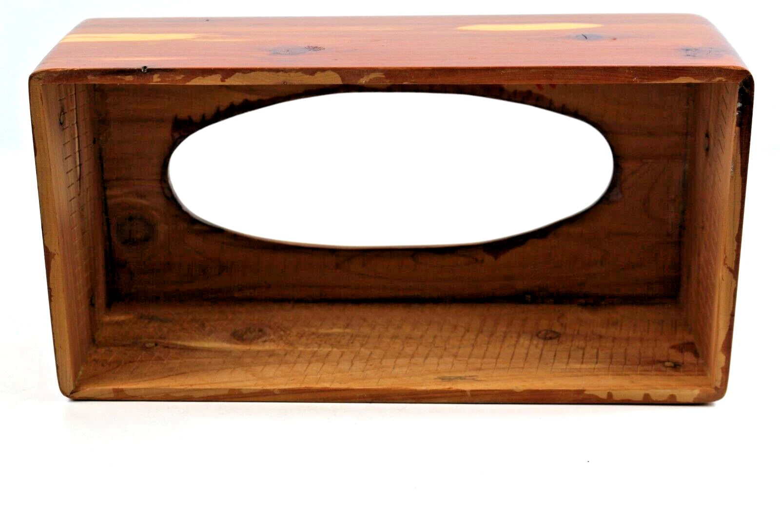 Vintage Cedar Wood Tissue Box Cover 10-1/2" X 5-3/8" X3-5/8" Oval Opening | eBay