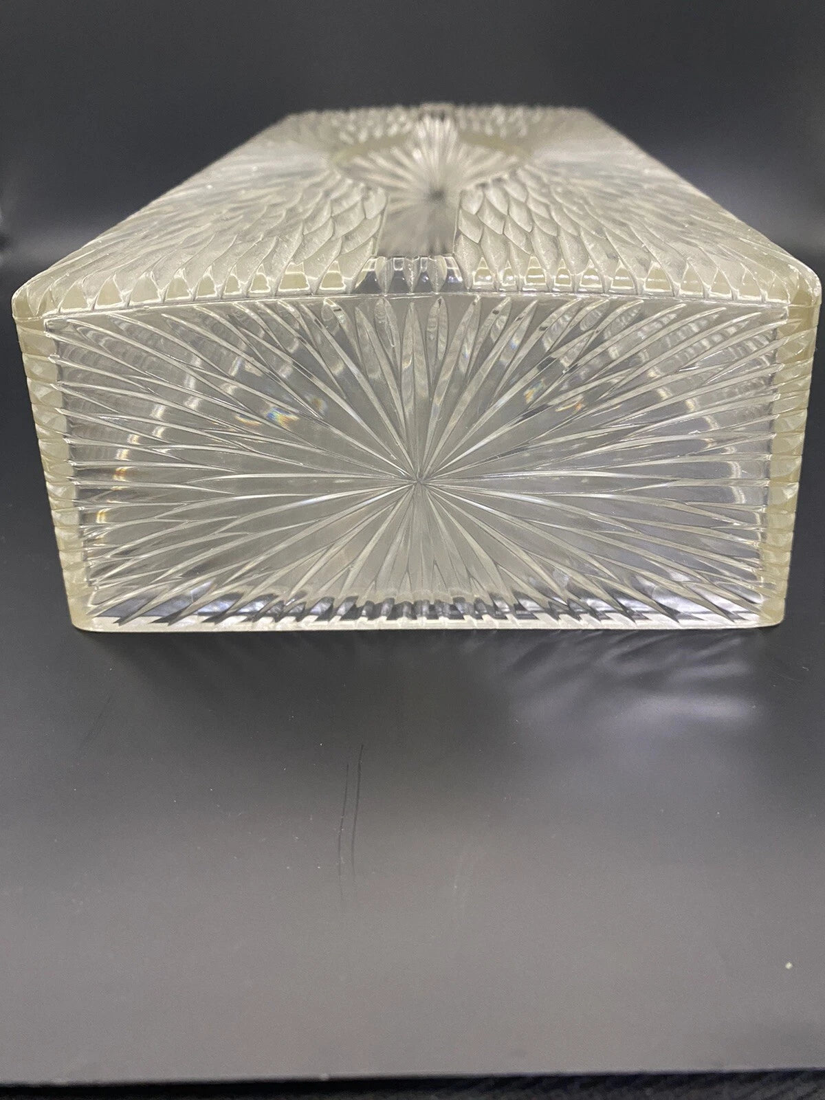 Vtg Home Decor Clear Lucite Starburst Tissue Box Holder Hollywood Regency GUC | eBay