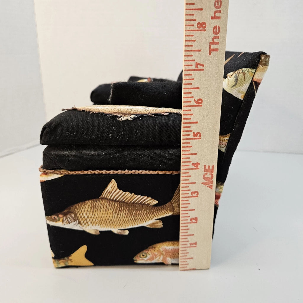 Tissue Box Cover Fishing Sofa Fish Couch Padded Cushions Ocean Theme Decor 9x5x4 | eBay