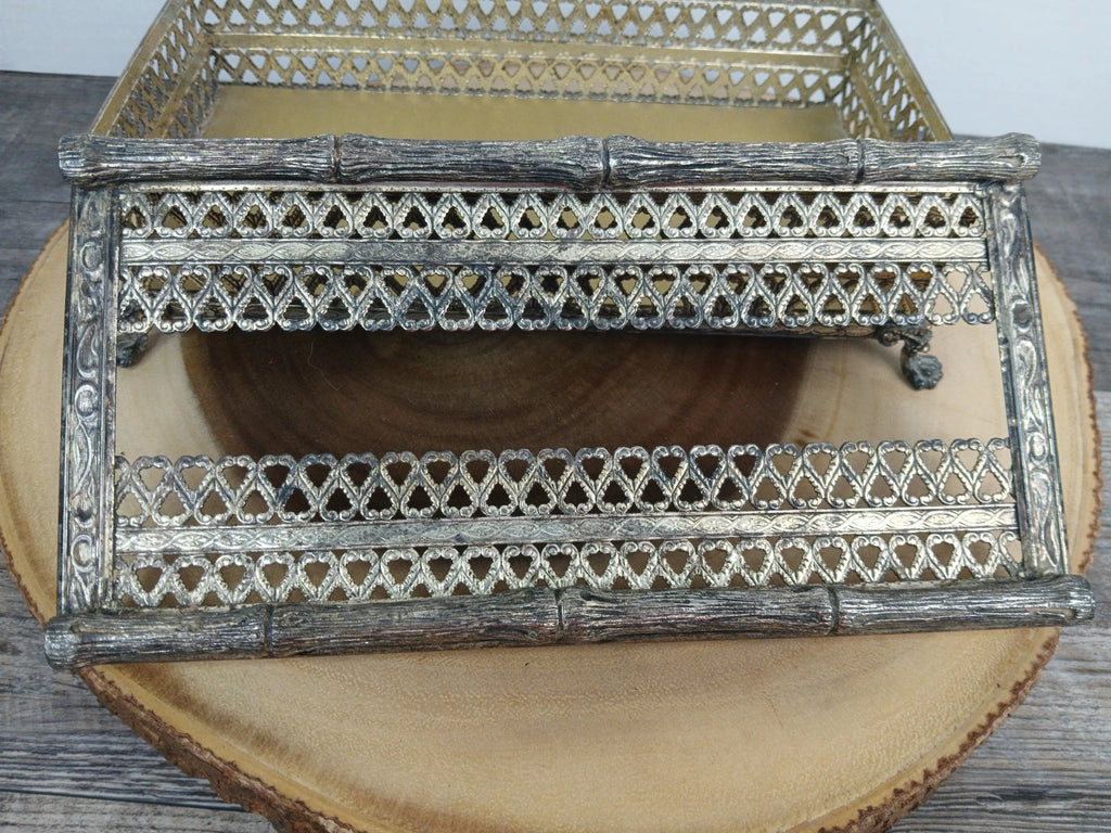 Vintage Gold Tone Tissue Box w/Claw Feet (2 pc.) "READ" | eBay