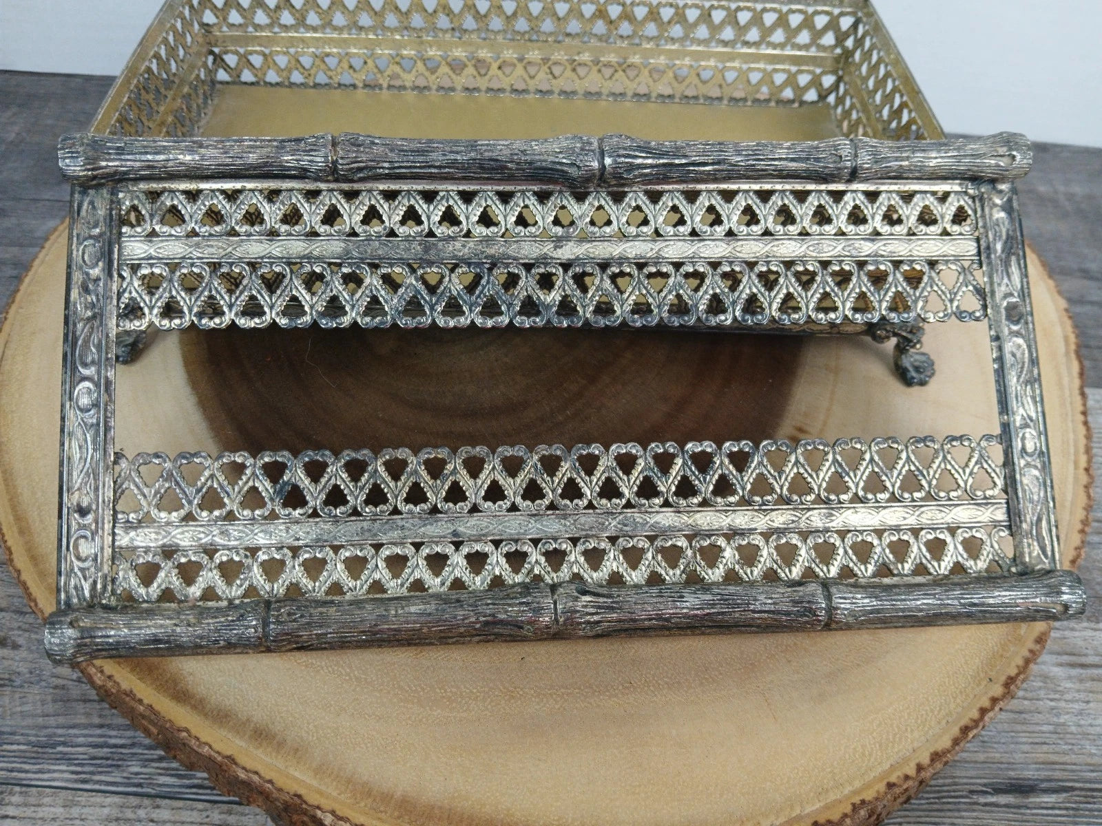 Vintage Gold Tone Tissue Box w/Claw Feet (2 pc.) "READ" | eBay